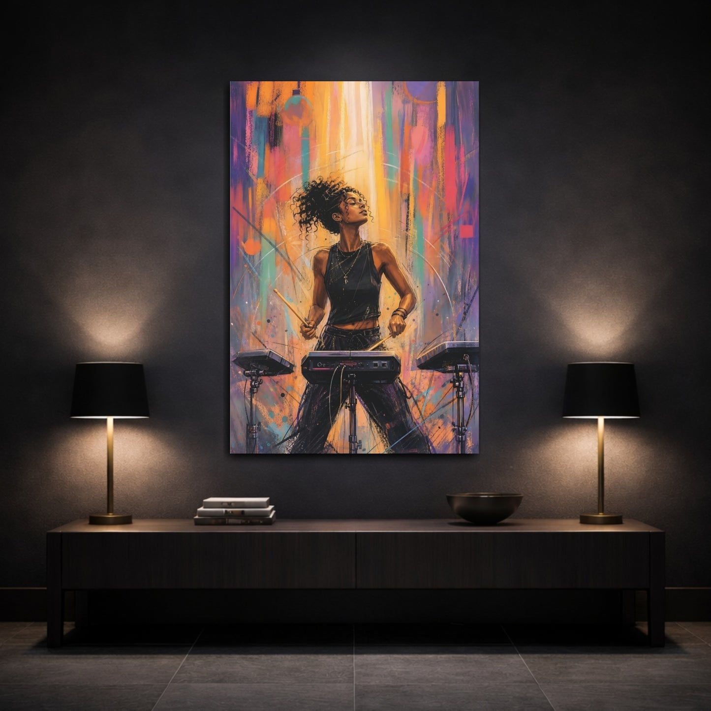 Mockup 3. Rhythm In Color shown as canvas print