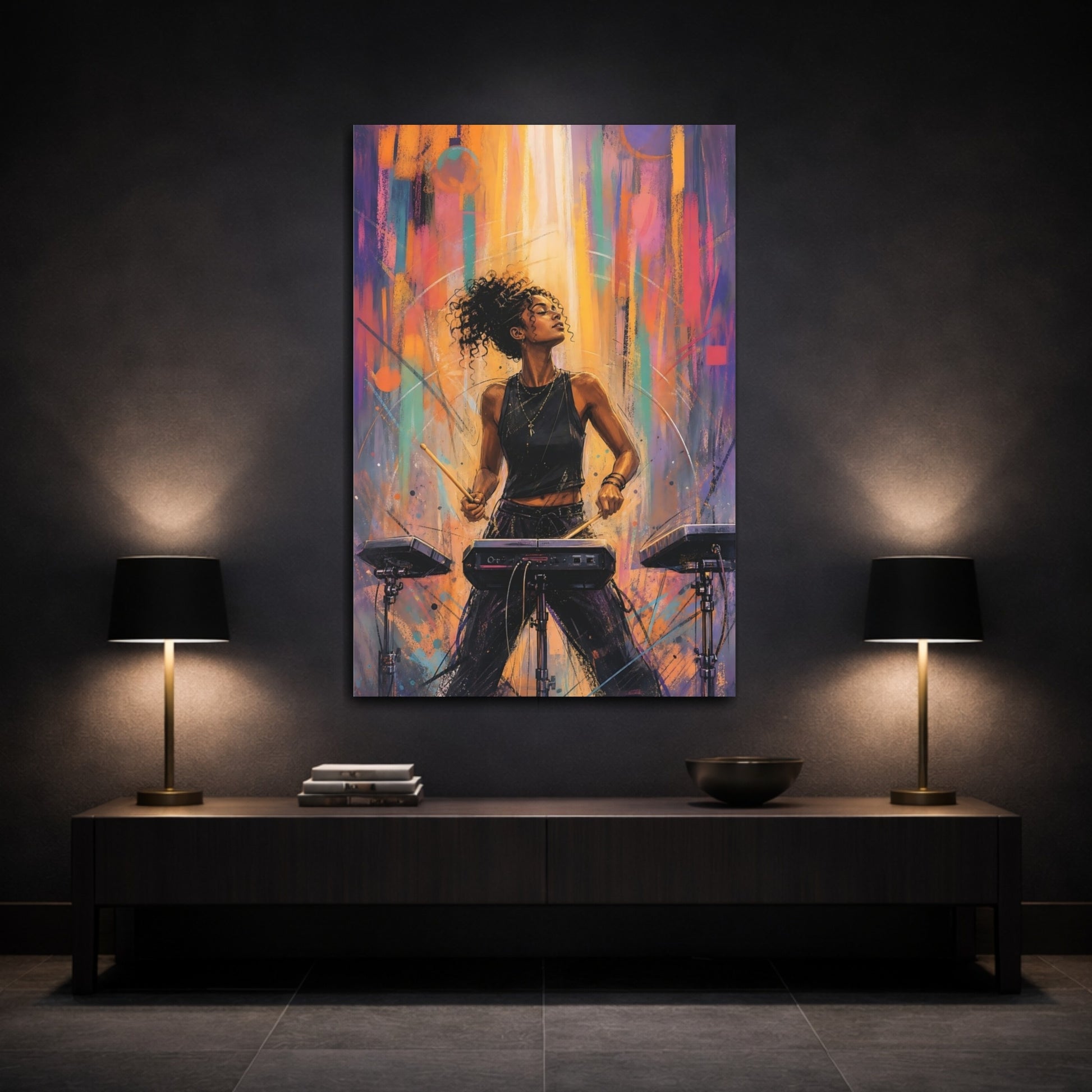 Mockup 3. Rhythm In Color shown as canvas print