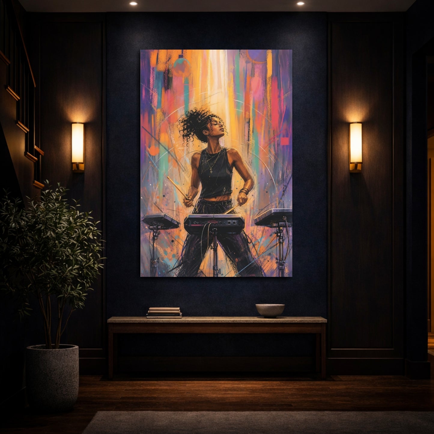 Mockup 4. Rhythm In Color shown as canvas print
