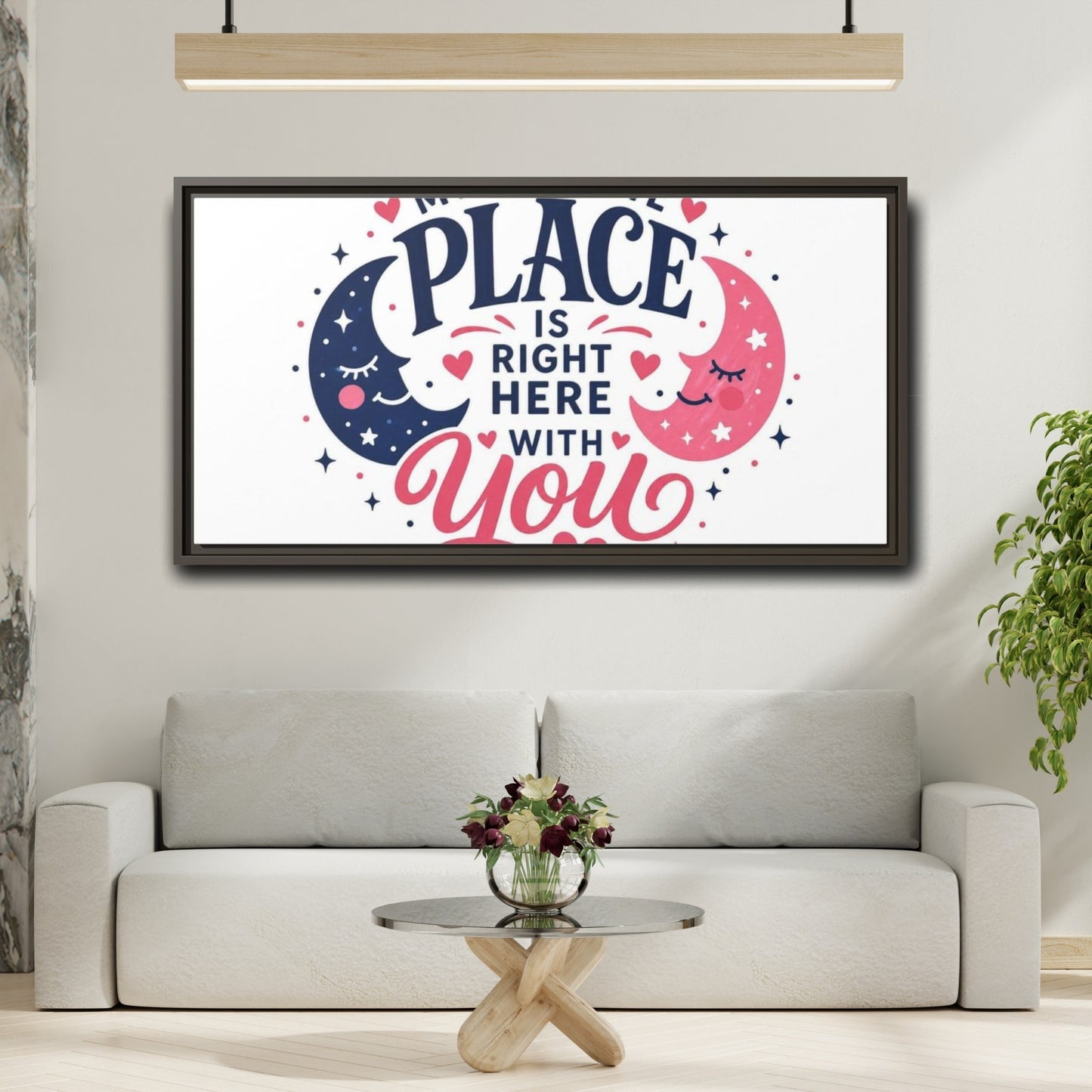 Mockup 2. Right Here With You shown as framed canvas print