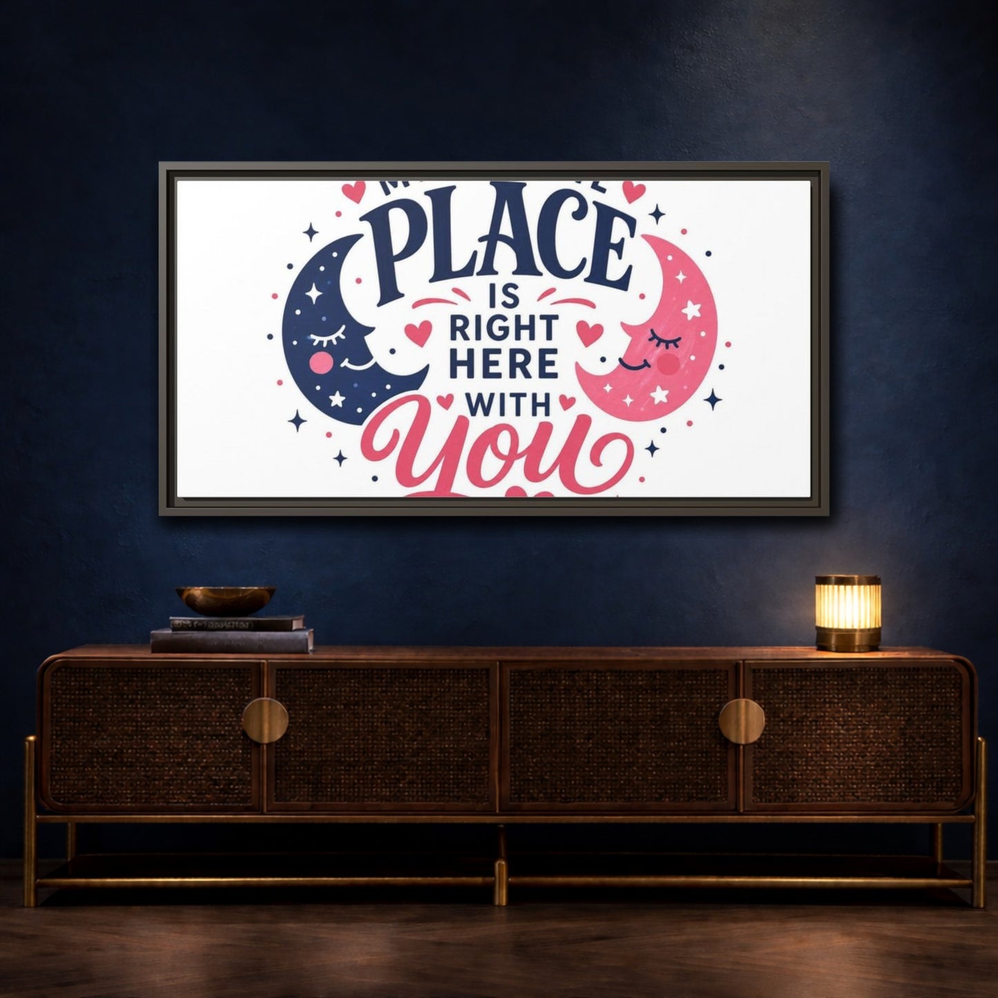 Mockup 4. Right Here With You shown as framed canvas print