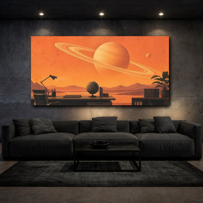 Mockup 3. Ringed Planet Office Vista shown as canvas print