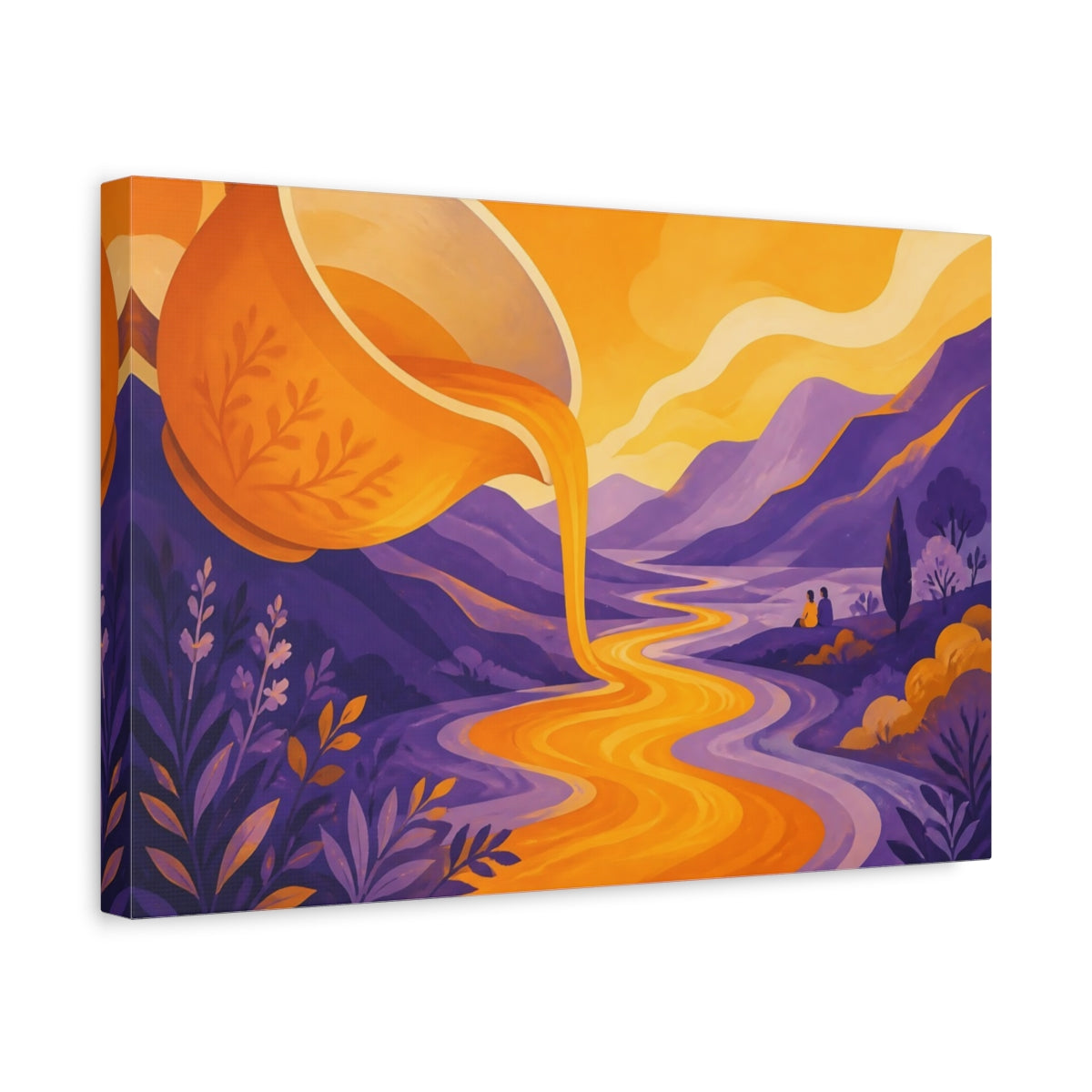 Side Mockup 4. River From Teacup shown as canvas print