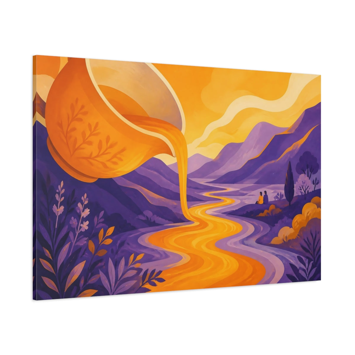 Side Mockup 1. River From Teacup shown as canvas print