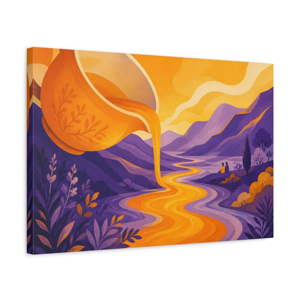 Side Mockup 3. River From Teacup shown as canvas print