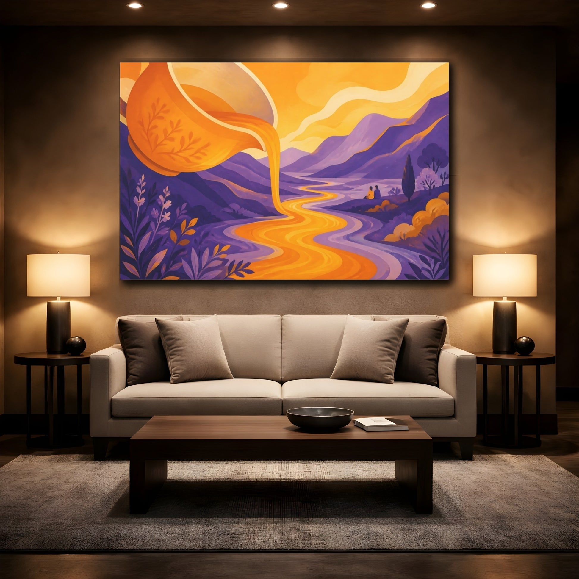 Mockup 2. River From Teacup shown as canvas print