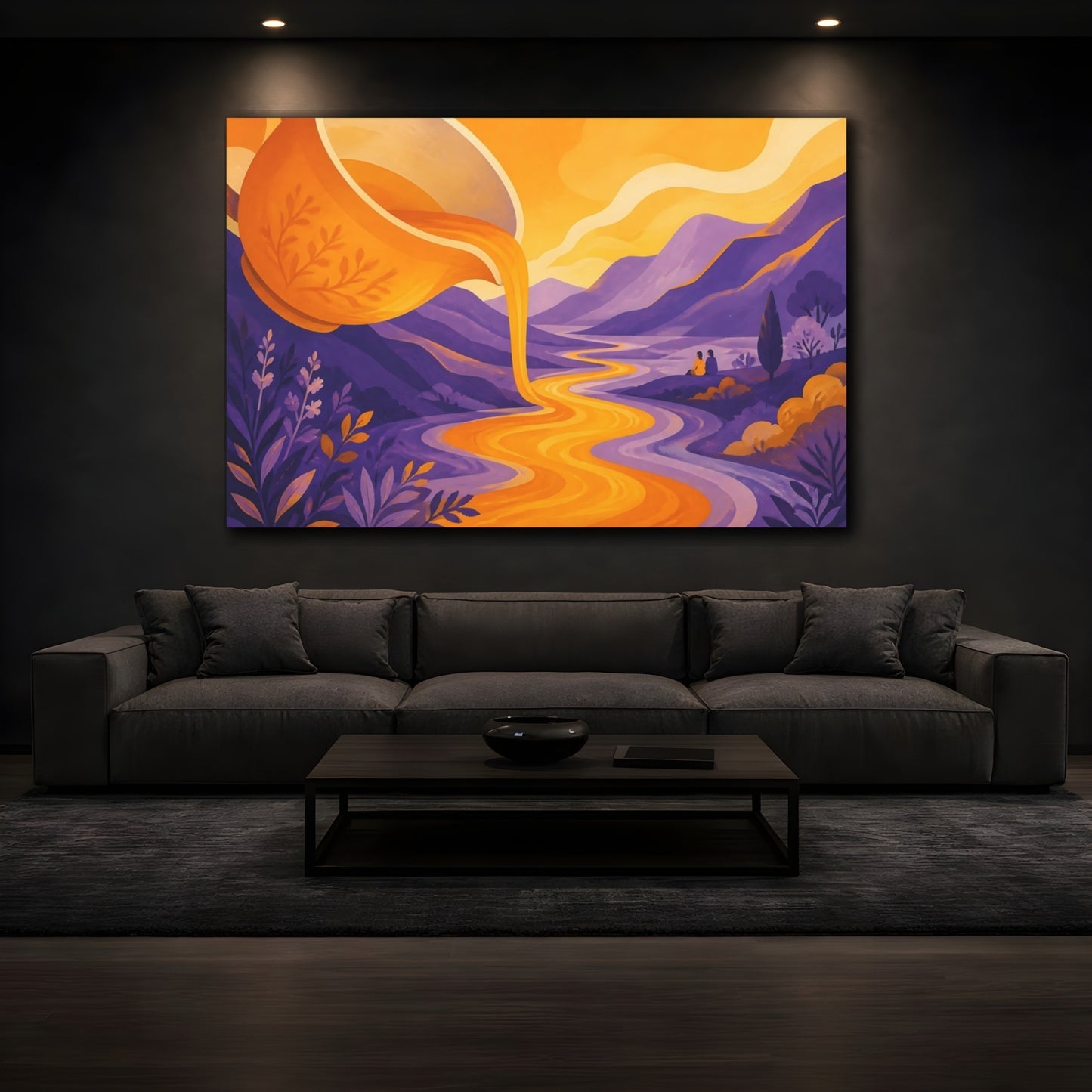 Mockup 3. River From Teacup shown as canvas print