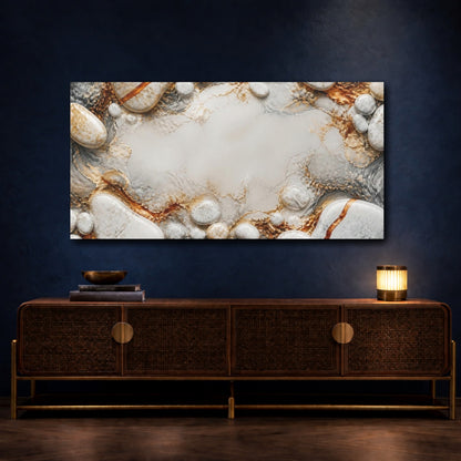 Mockup 4. River Stones Abstract Accent shown as canvas print