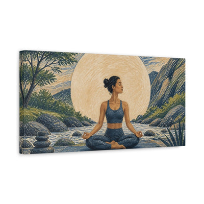 Side Mockup 3. River Yoga Meditation shown as canvas print