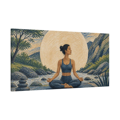 Side Mockup 2. River Yoga Meditation shown as canvas print