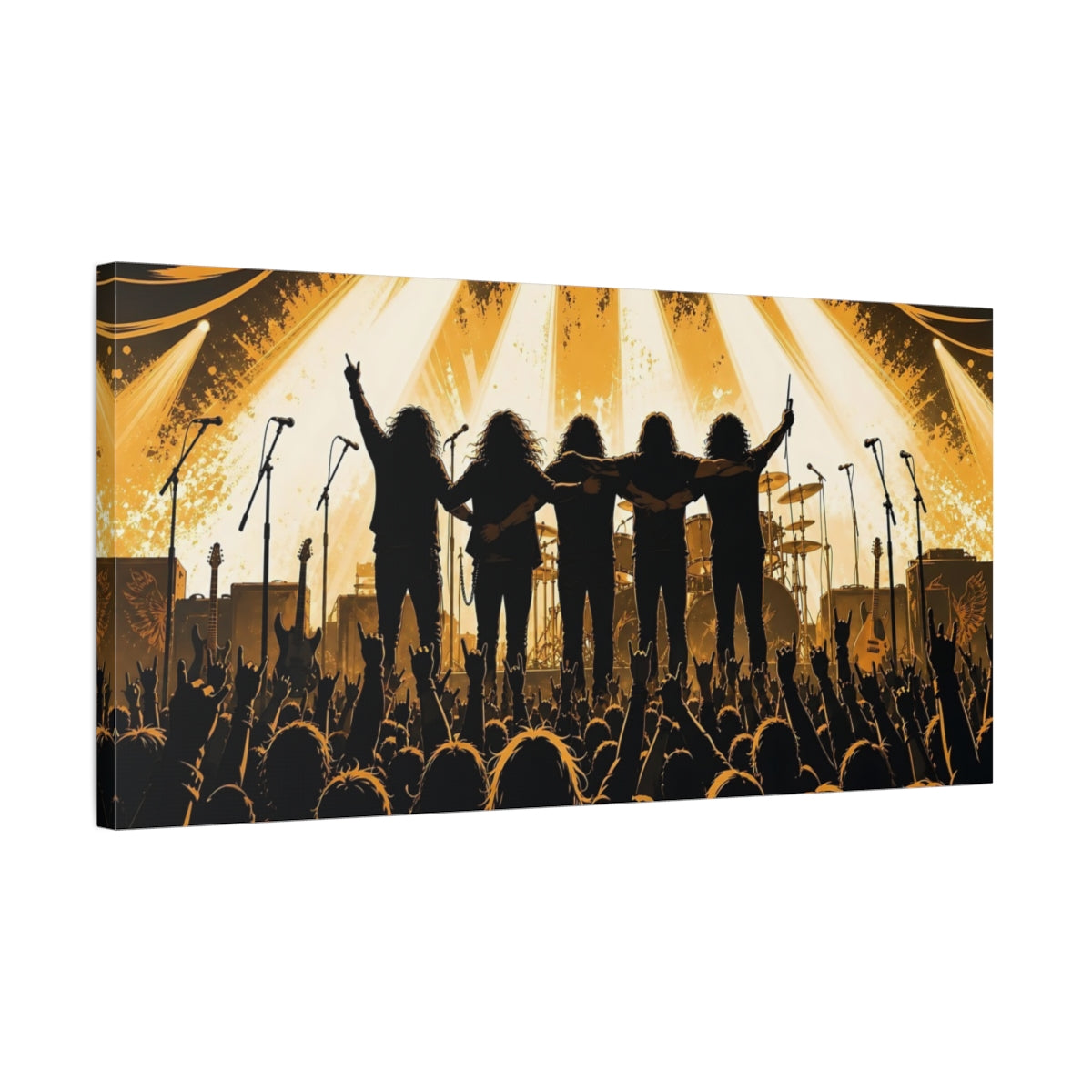 Side Mockup 1. Rock Band Finale shown as canvas print