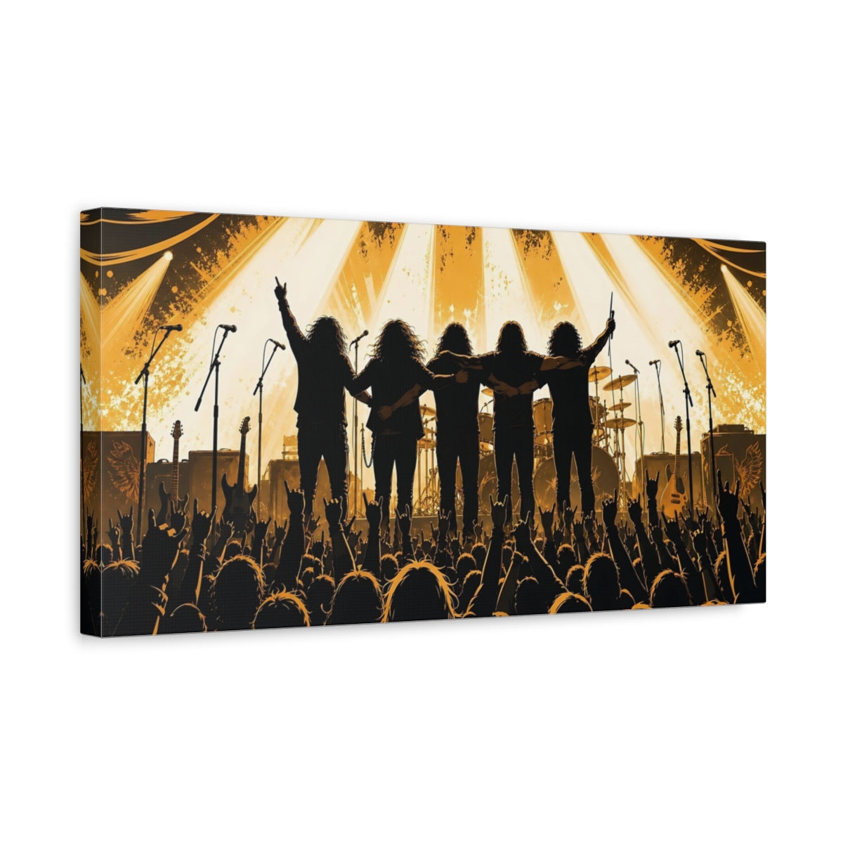 Side Mockup 3. Rock Band Finale shown as canvas print