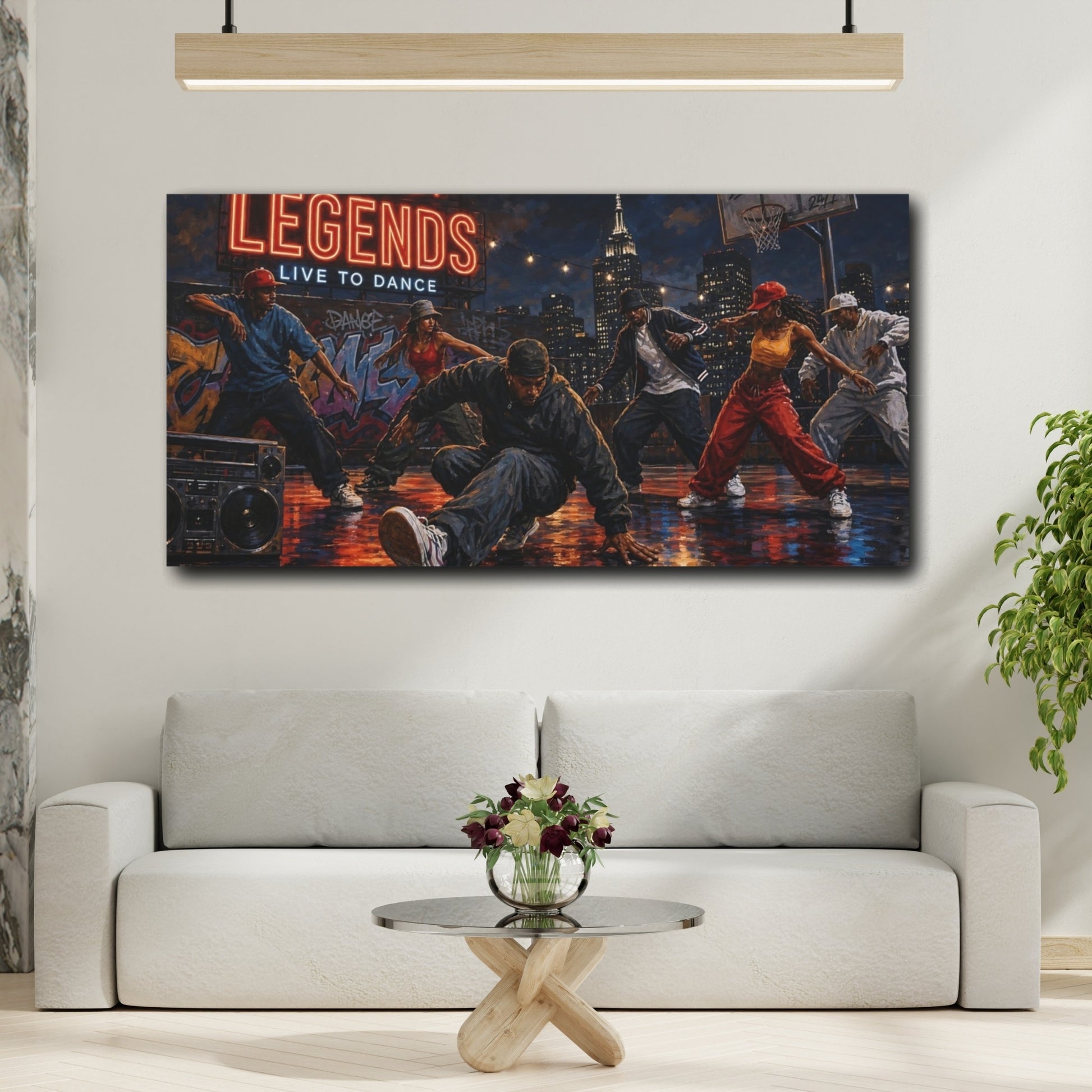 Mockup 2. Rooftop Legends Dance Crew shown as canvas print