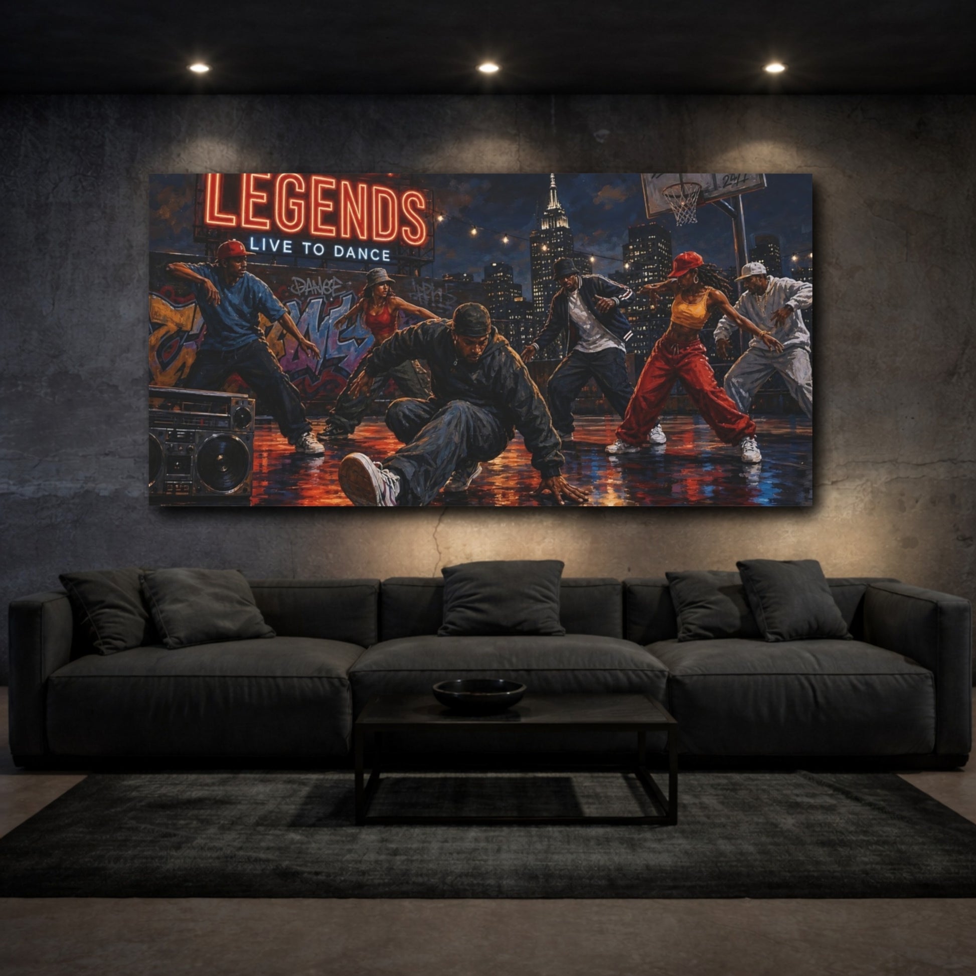 Mockup 3. Rooftop Legends Dance Crew shown as canvas print