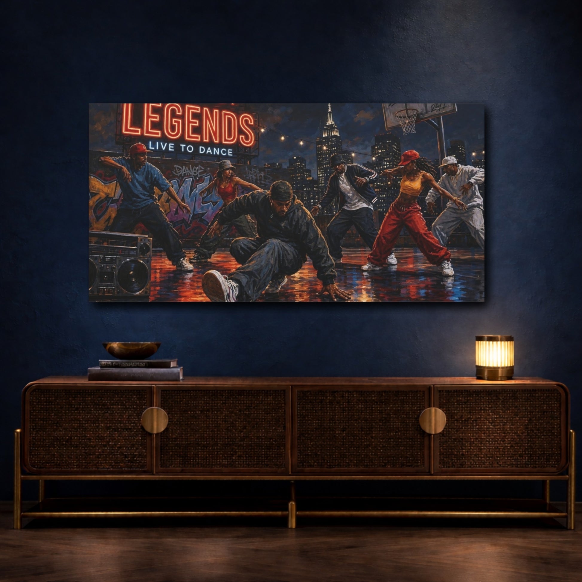 Mockup 4. Rooftop Legends Dance Crew shown as canvas print