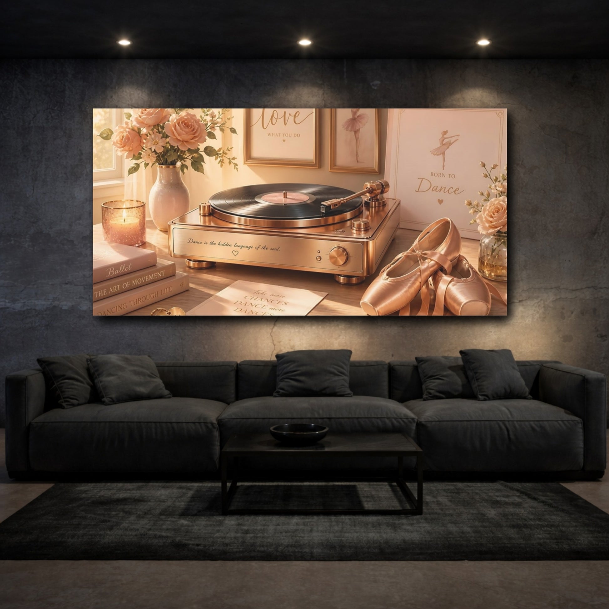Mockup 3. Rose Gold Ballet Moment shown as canvas print