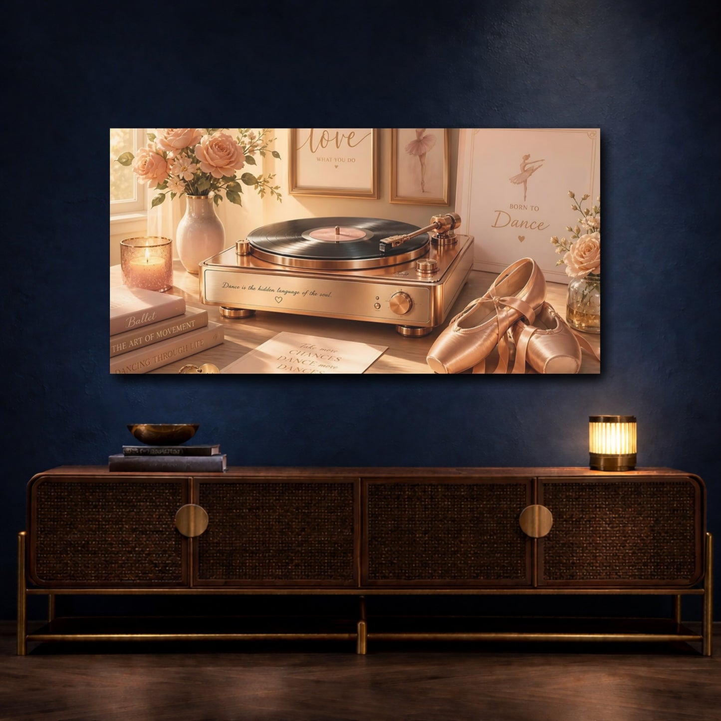 Mockup 4. Rose Gold Ballet Moment shown as canvas print