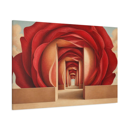 Side Mockup 1. Rose Petal Illusion shown as canvas print