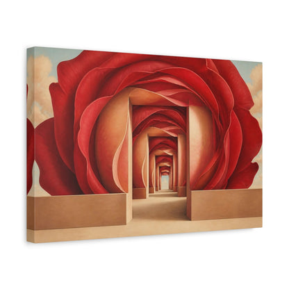 Side Mockup 4. Rose Petal Illusion shown as canvas print