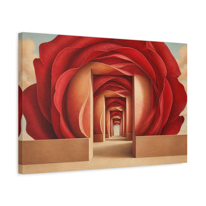 Side Mockup 3. Rose Petal Illusion shown as canvas print