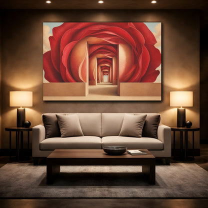 Mockup 2. Rose Petal Illusion shown as canvas print