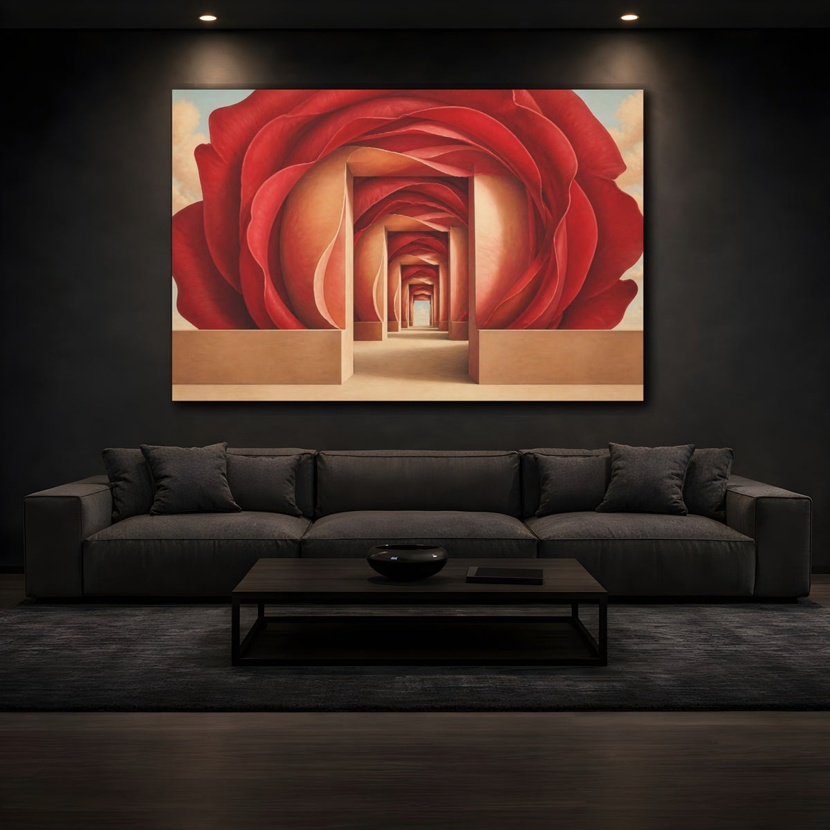 Mockup 3. Rose Petal Illusion shown as canvas print