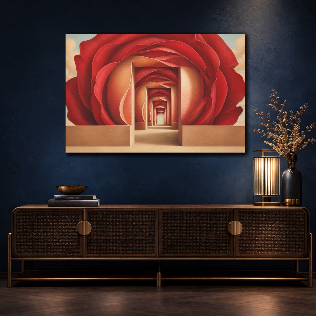Mockup 4. Rose Petal Illusion shown as canvas print