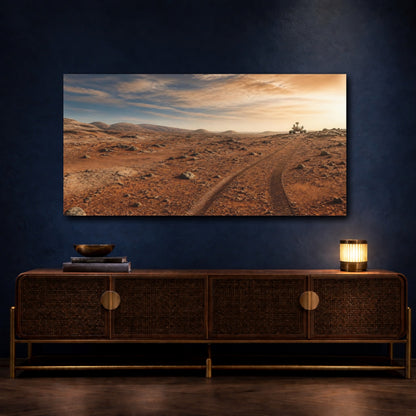 Mockup 4. Rover Tracks On Mars shown as canvas print