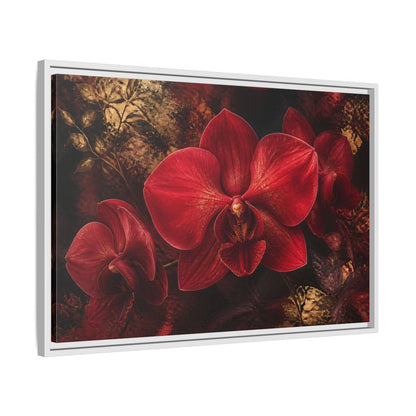Side Mockup 10. Ruby Orchid Elegance shown as framed canvas print