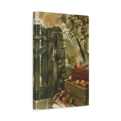 Side Mockup 4. Rustic Apple Crates shown as canvas print