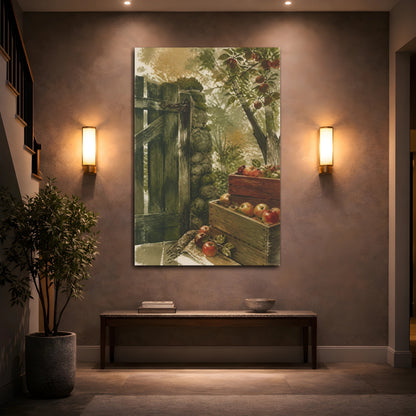 Mockup 2. Rustic Apple Crates shown as canvas print