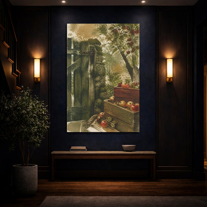 Mockup 4. Rustic Apple Crates shown as canvas print