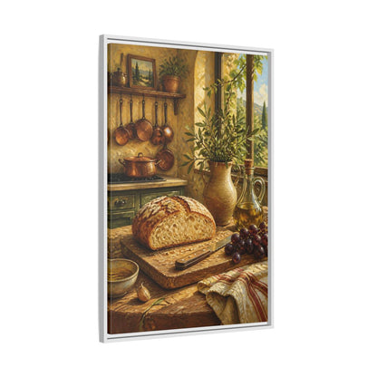 Side Mockup 9. Rustic Bread & Olive Oil shown as framed canvas print