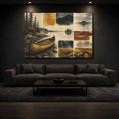 Mockup 3. Rustic Canoe Landing shown as canvas print