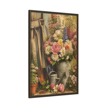 Main Mockup. Rustic Garden Bouquet shown as framed canvas print