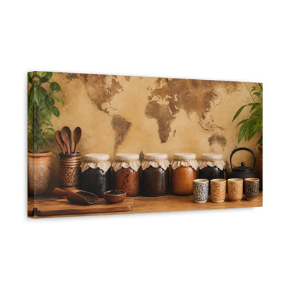 Side Mockup 3. Rustic Kitchen Jar Display shown as canvas print