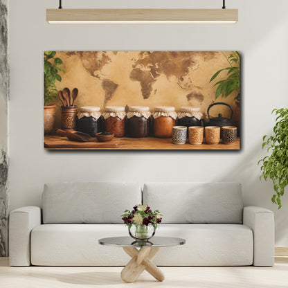 Mockup 2. Rustic Kitchen Jar Display shown as canvas print