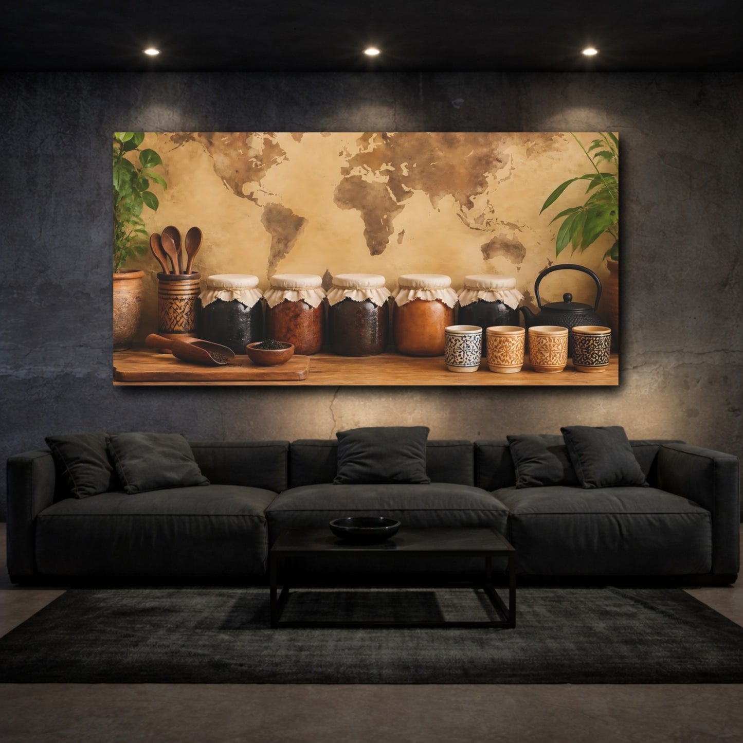 Mockup 3. Rustic Kitchen Jar Display shown as canvas print