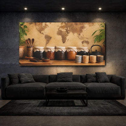 Mockup 3. Rustic Kitchen Jar Display shown as canvas print