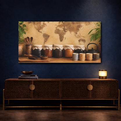 Mockup 4. Rustic Kitchen Jar Display shown as canvas print