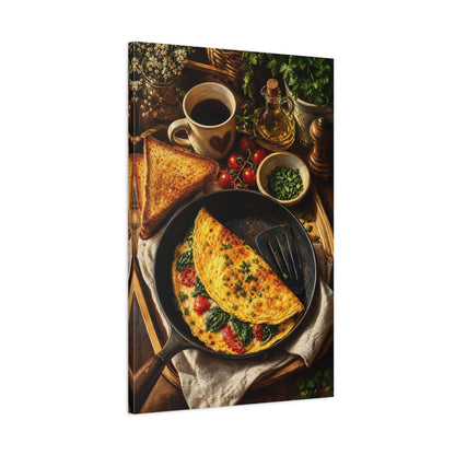 Main Mockup. Rustic Morning Omelette shown as canvas print