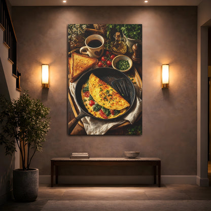 Mockup 2. Rustic Morning Omelette shown as canvas print