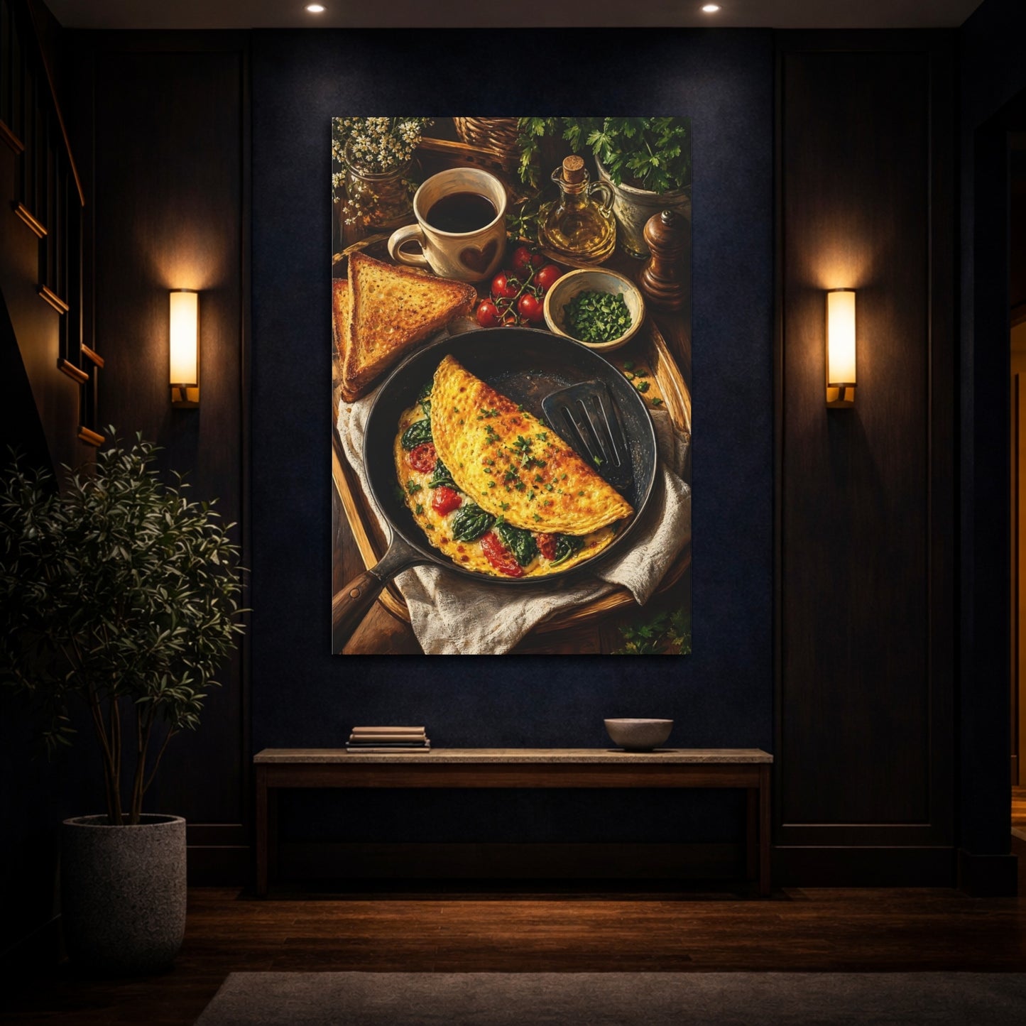 Mockup 4. Rustic Morning Omelette shown as canvas print