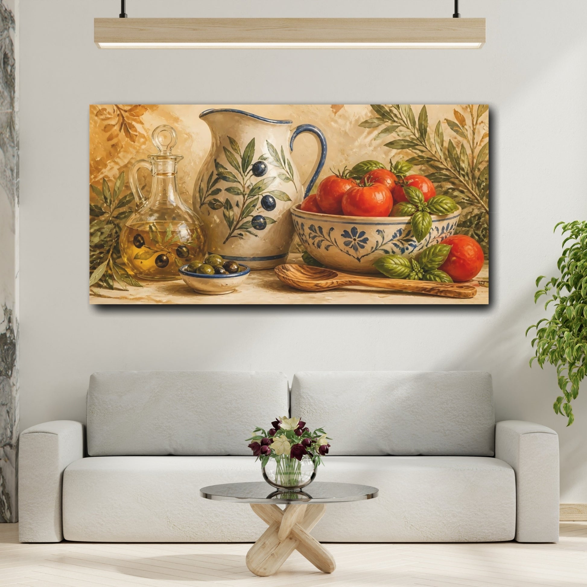 Mockup 2. Rustic Olive & Tomato Bowl shown as canvas print