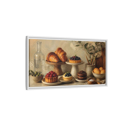 Side Mockup 1. Rustic Pastry Spread shown as framed canvas print