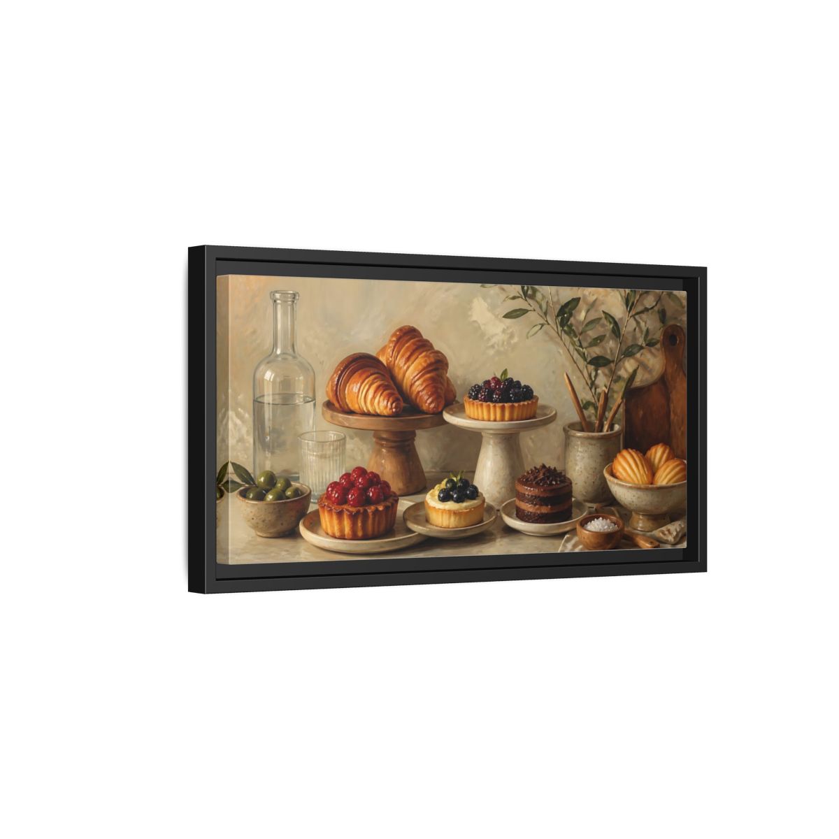 Side Mockup 8. Rustic Pastry Spread shown as framed canvas print