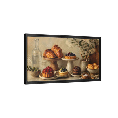 Side Mockup 2. Rustic Pastry Spread shown as framed canvas print