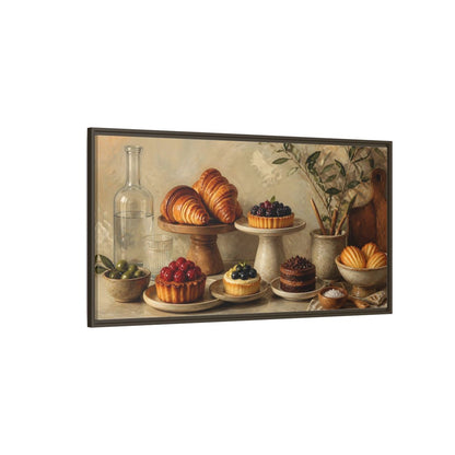 Side Mockup 4. Rustic Pastry Spread shown as framed canvas print