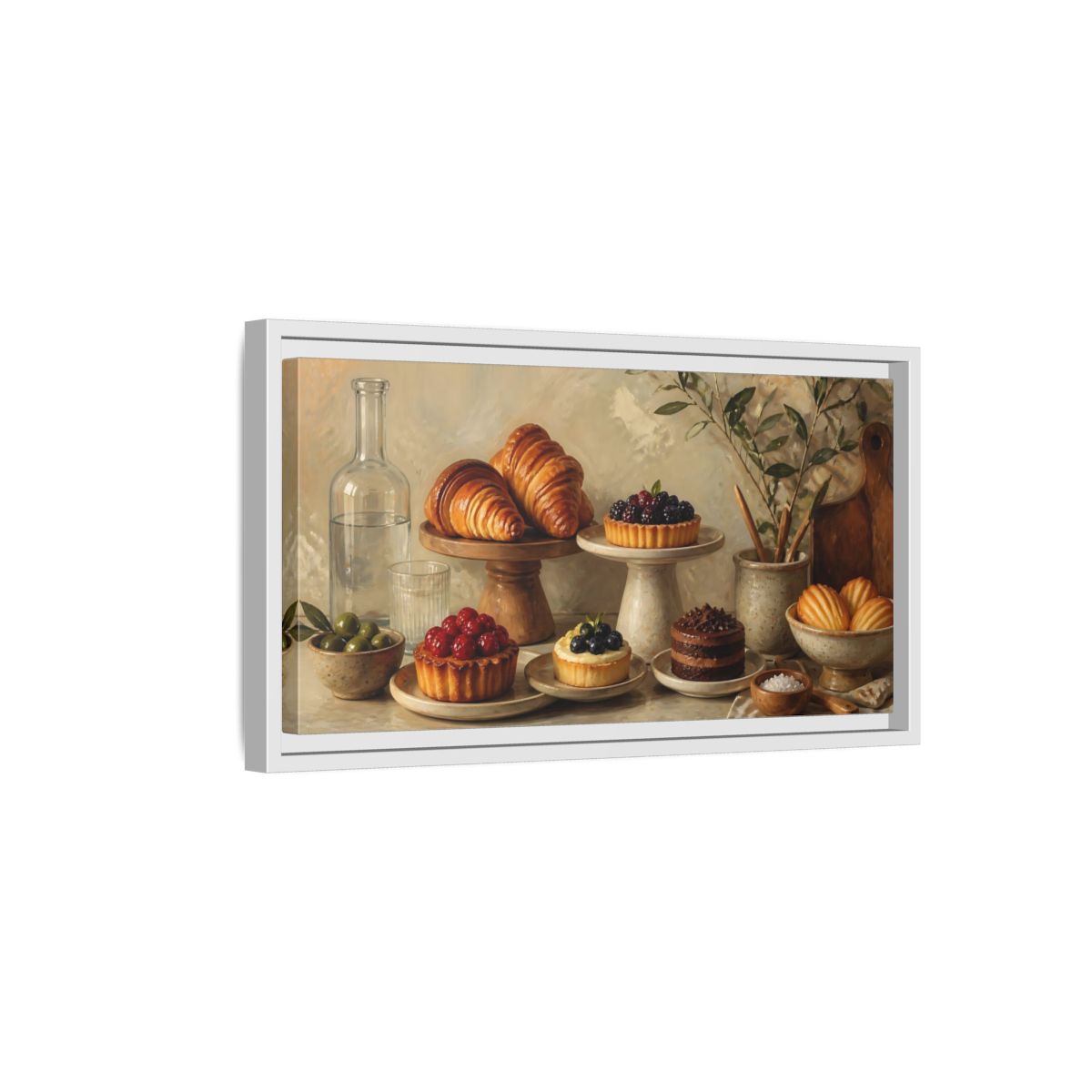 Side Mockup 6. Rustic Pastry Spread shown as framed canvas print