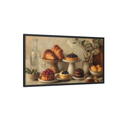 Side Mockup 5. Rustic Pastry Spread shown as framed canvas print